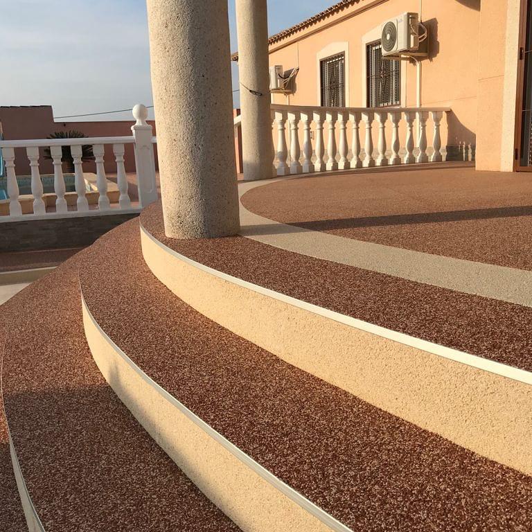 Alicante Red resin bound steps